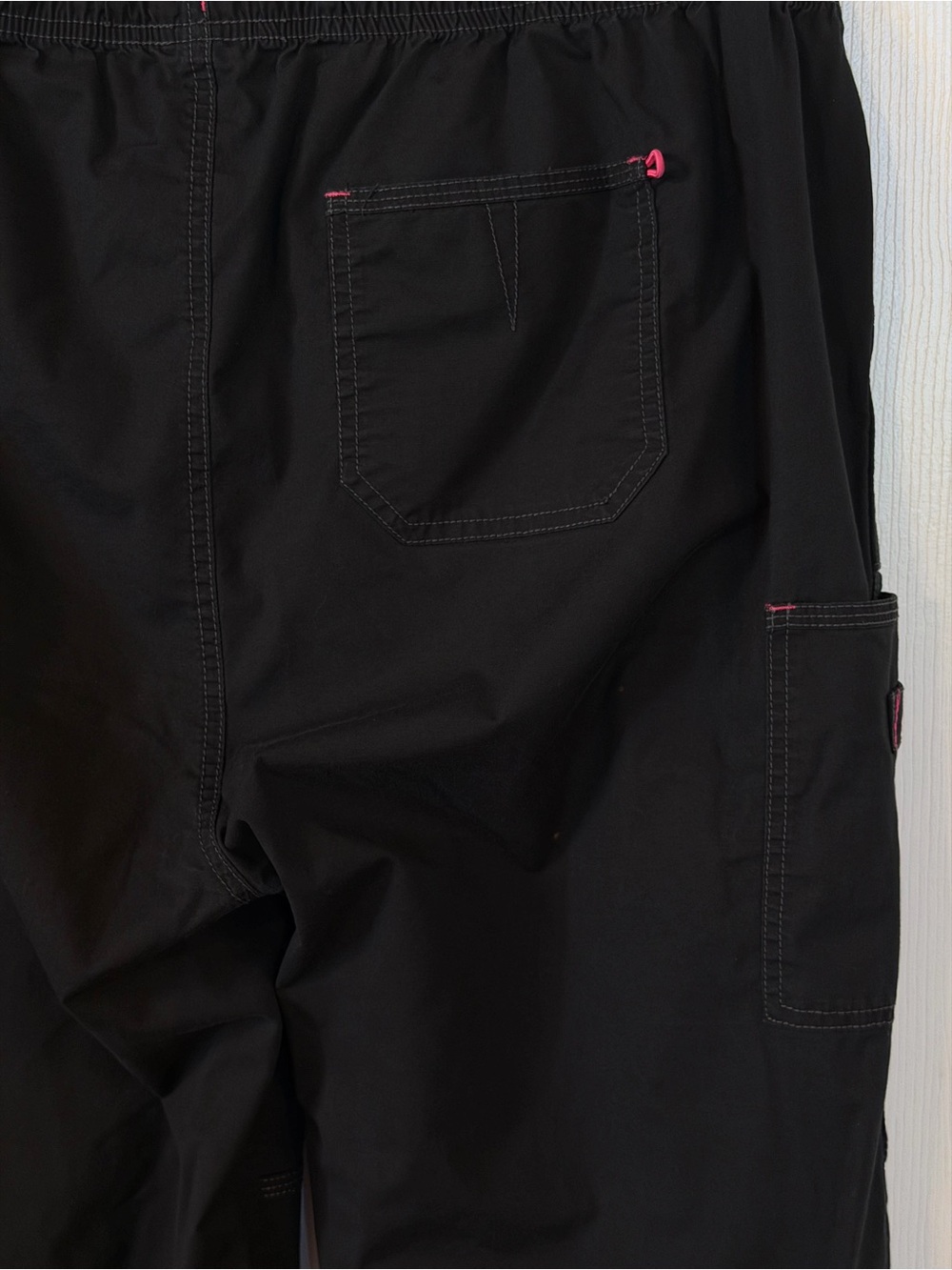 2 Pair WonderWink WonderFLEX Scrub Pants 2XL Tall Black Cargo 5108 - Picture 5 of 14